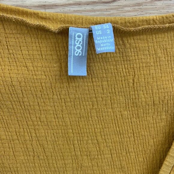 ASOS Mustard Colored Tunic Dress Sz 2 - Picture 4 of 5